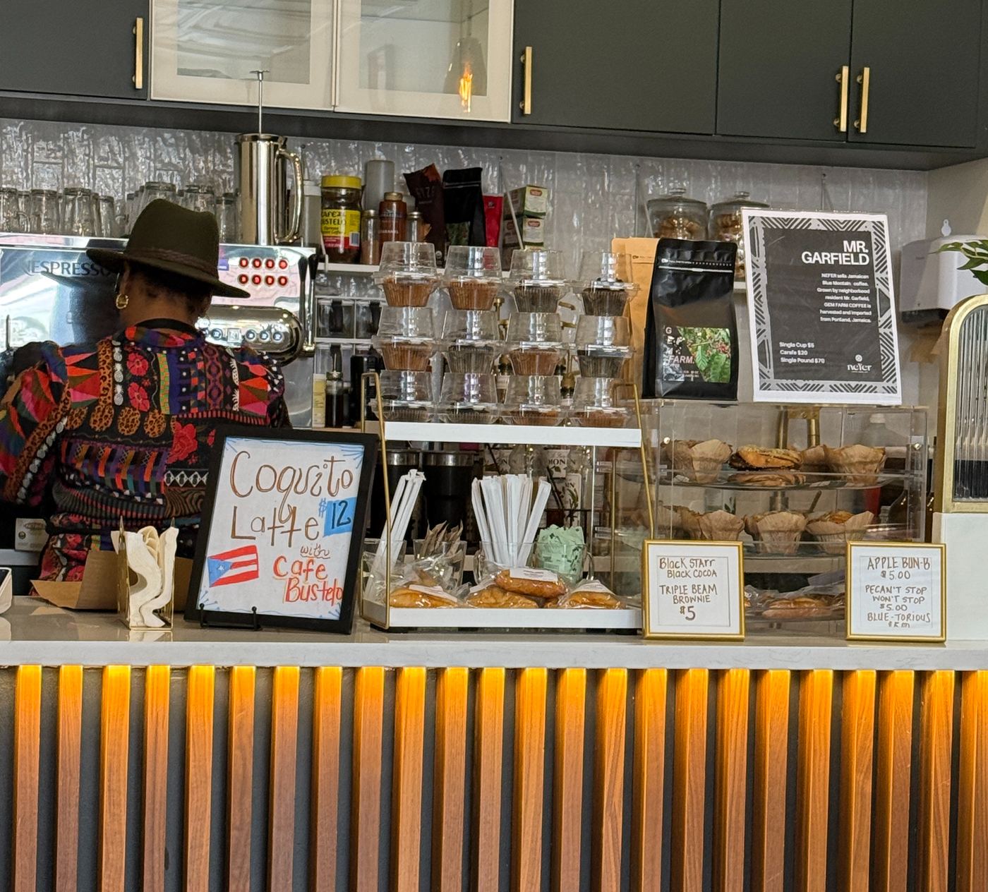 Bronx coffee shop with Coquito Latte